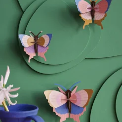 Décoration murale Gold Rim Butterflies - Lot de 3