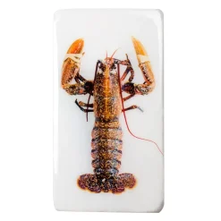 Décoration murale Homard jaune / fond blanc - 20 x 35 cm