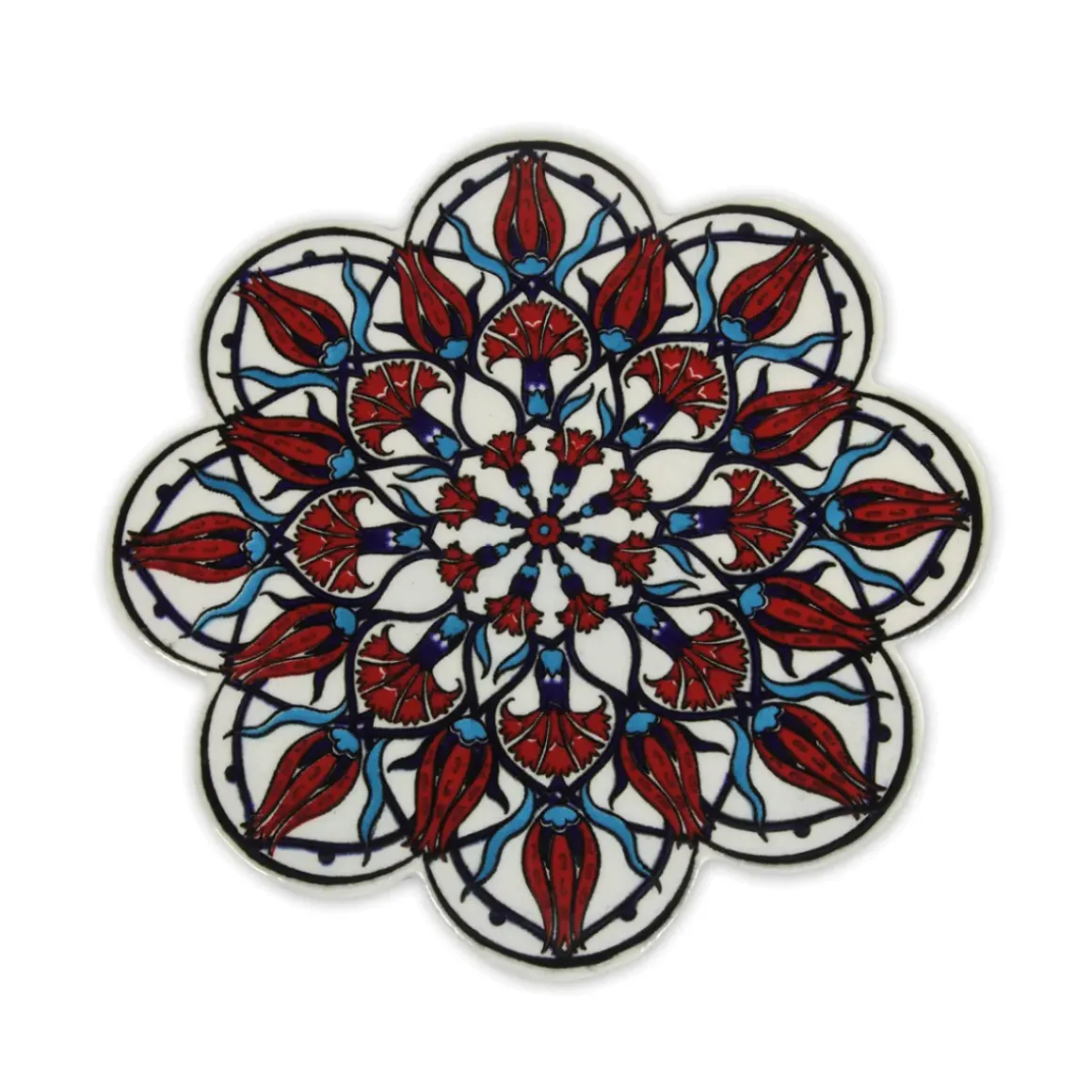 Dessous de Plat en Céramique - Rouge et Blanc