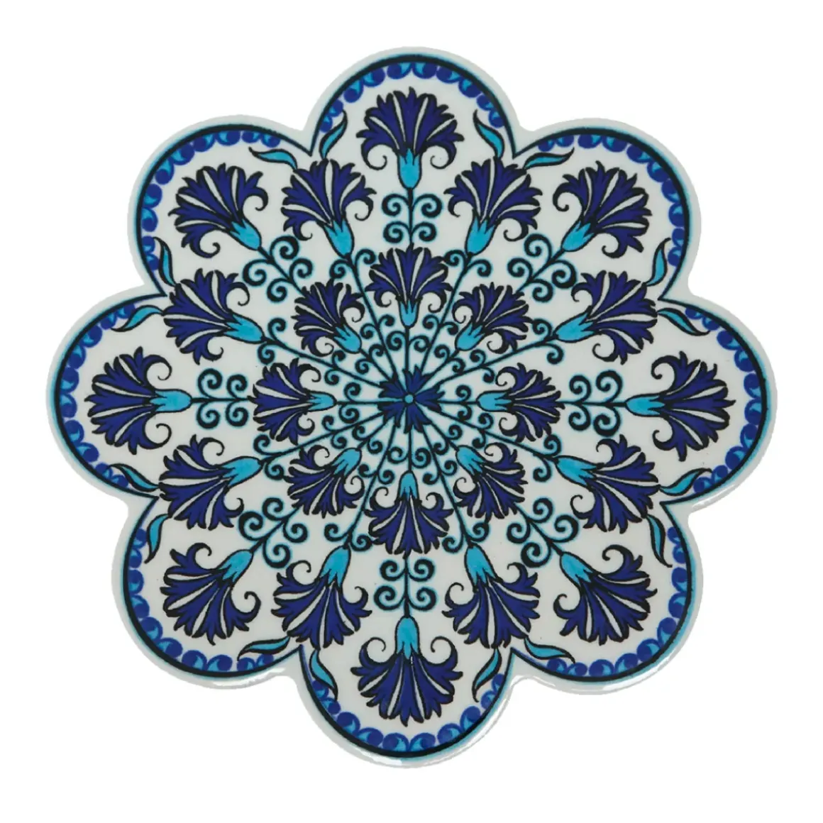 Dessous de Plat Fleur en céramique - Bleu