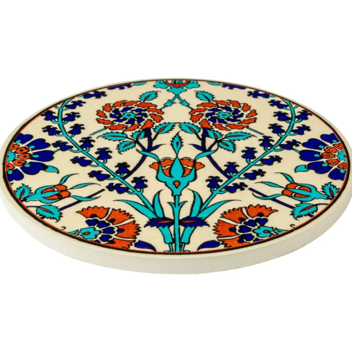 Dessous de Plat Rond en Céramique - Bleuet