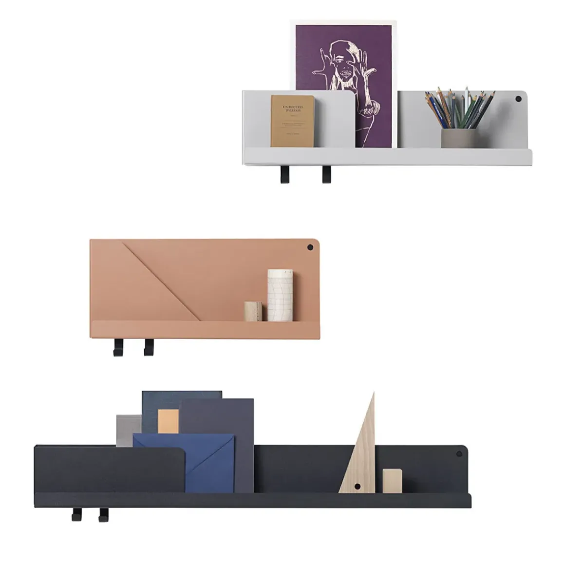 Etagère murale Folded Noir L