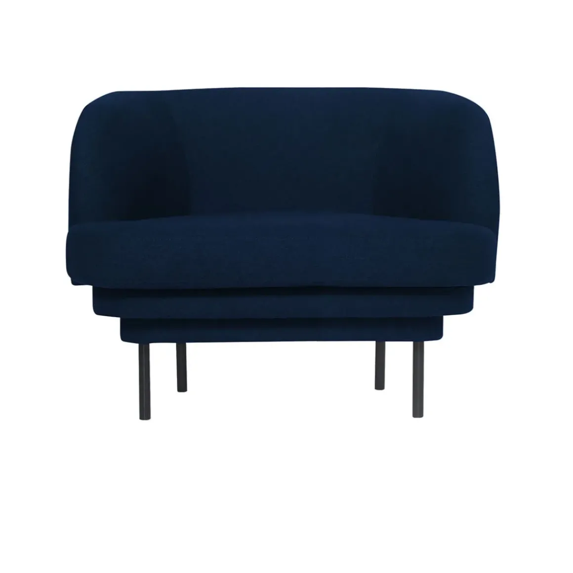 Fauteuil Cornice Velours - Bleu nuit u0026 Métal noir
