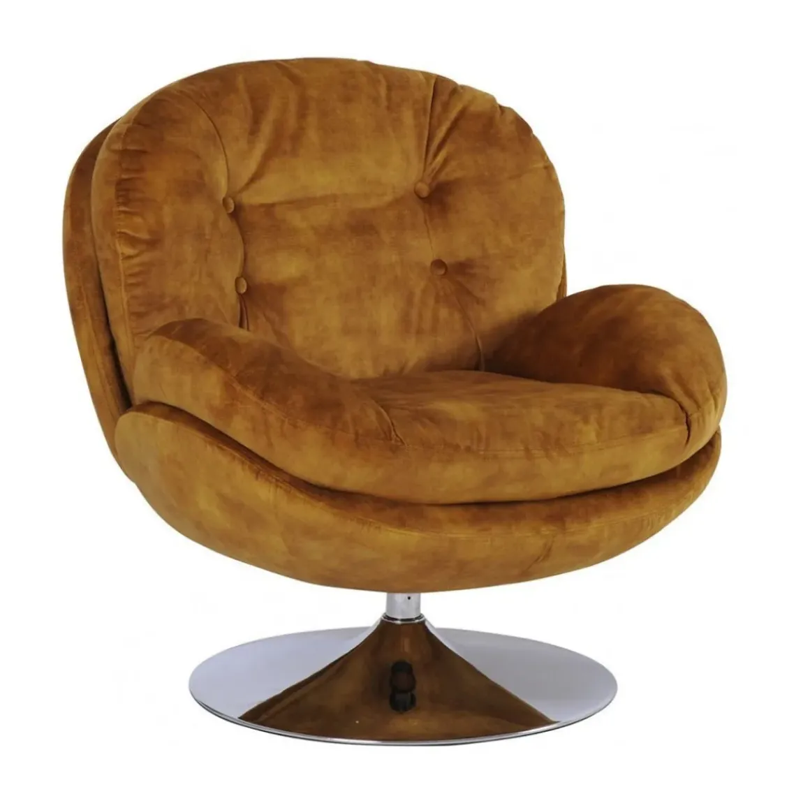 Fauteuil Memento en velours - 81 x 86 x 83 cm - Gold