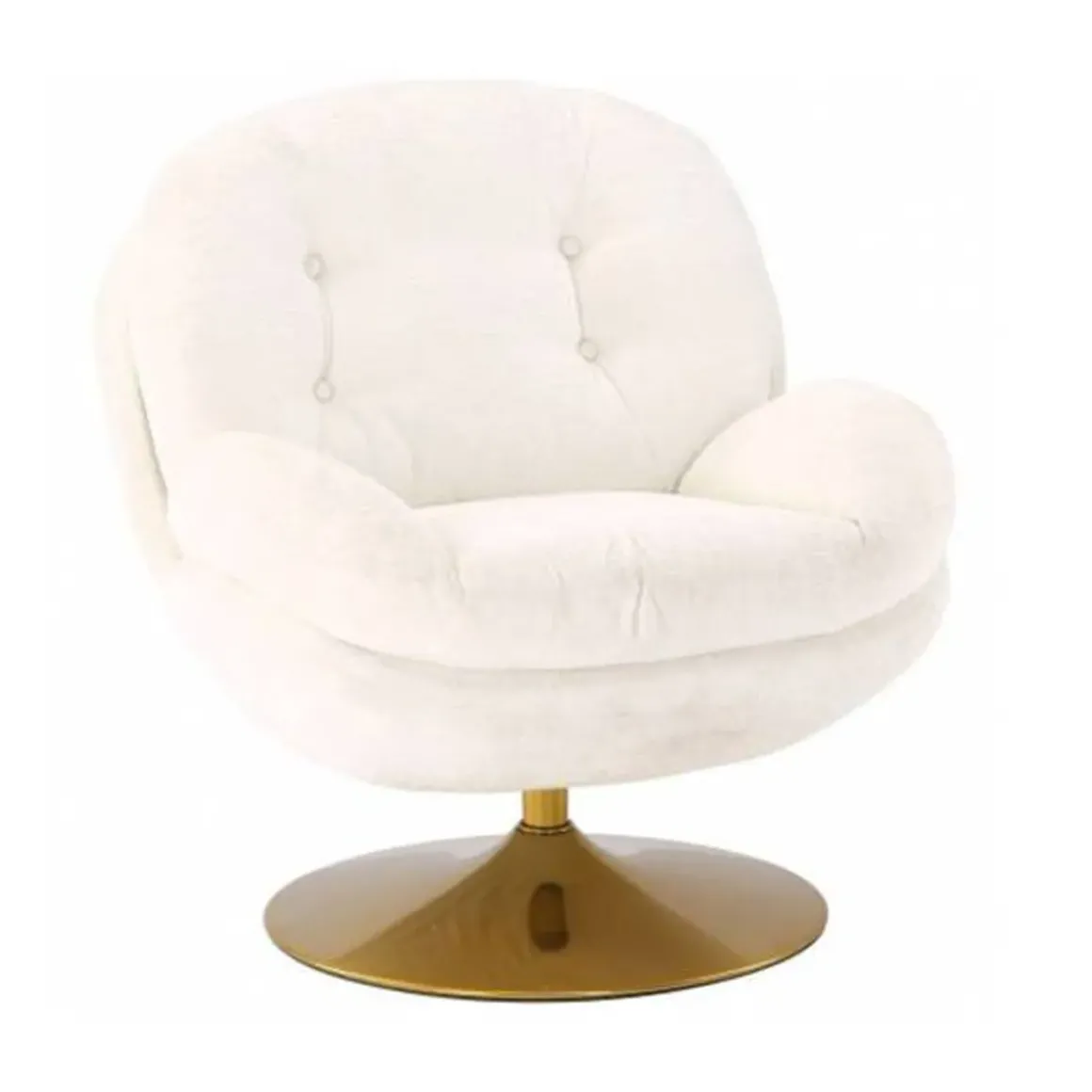 Fauteuil Memento en velours - 81 x 86 x 83 cm - Blanc