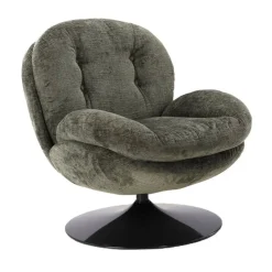 Fauteuil Memento en velours - 81 x 86 x 83 cm - Kaki