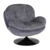 Fauteuil Memento en velours - 81 x 86 x 83 cm - Gris