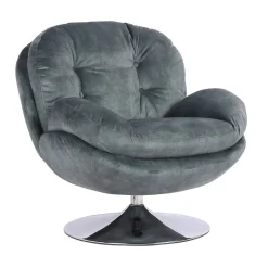 Fauteuil Memento en velours - 81 x 86 x 83 cm - Pétrole