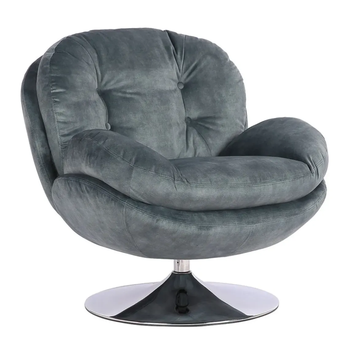 Fauteuil Memento en velours - 81 x 86 x 83 cm - Pétrole