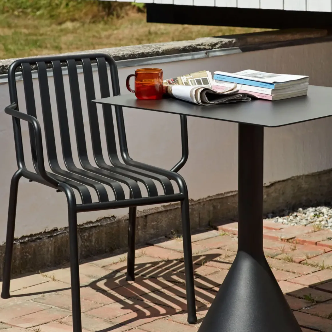Fauteuil Palissade en acier poudré - Anthracite