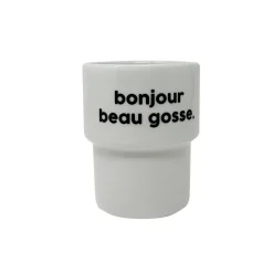 Gobelet en porcelaine - Bonjour Beau Gosse