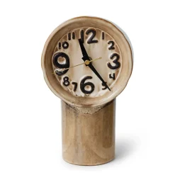 Horloge Rétro en céramique - h 23,5 cm - Crème