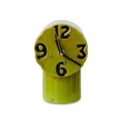Horloge Rétro en céramique - h 17,5 cm - Olive