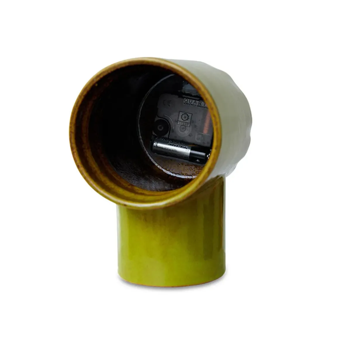 Horloge Rétro en céramique - h 17,5 cm - Olive