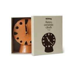 Horloge Rétro en céramique - h 20,8 cm - Pêche