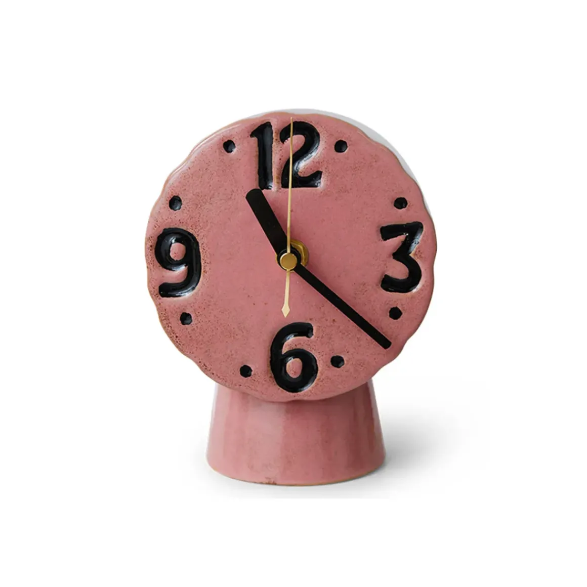 Horloge Rétro en céramique - h 16,2 cm - Rose