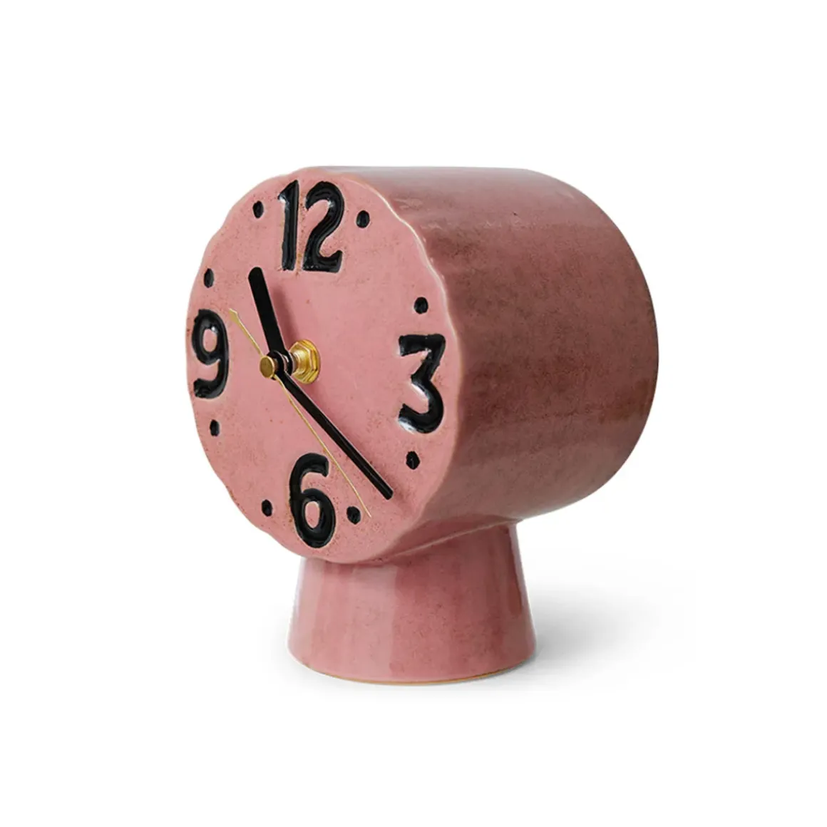Horloge Rétro en céramique - h 16,2 cm - Rose