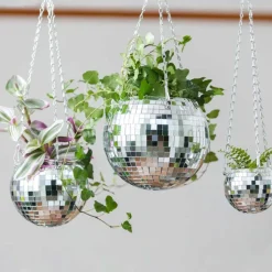 Jardinière suspendue Disco Ball - Argent