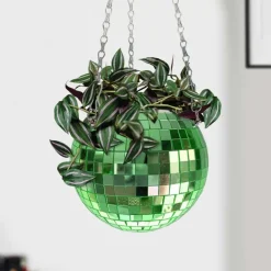 Jardinière suspendue Disco Ball - Vert