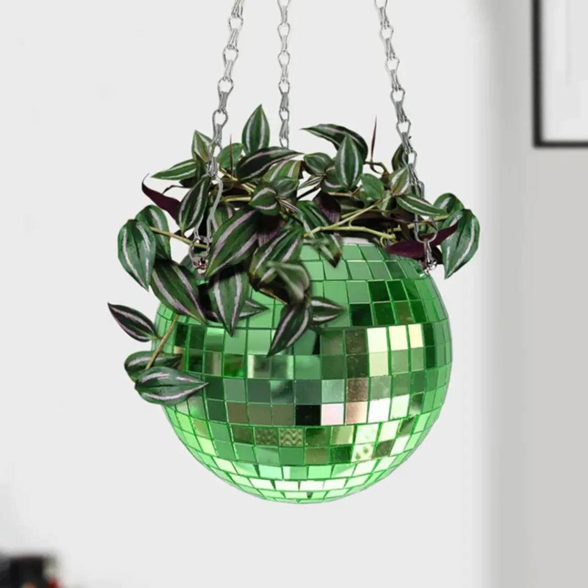 Jardinière suspendue Disco Ball - Vert