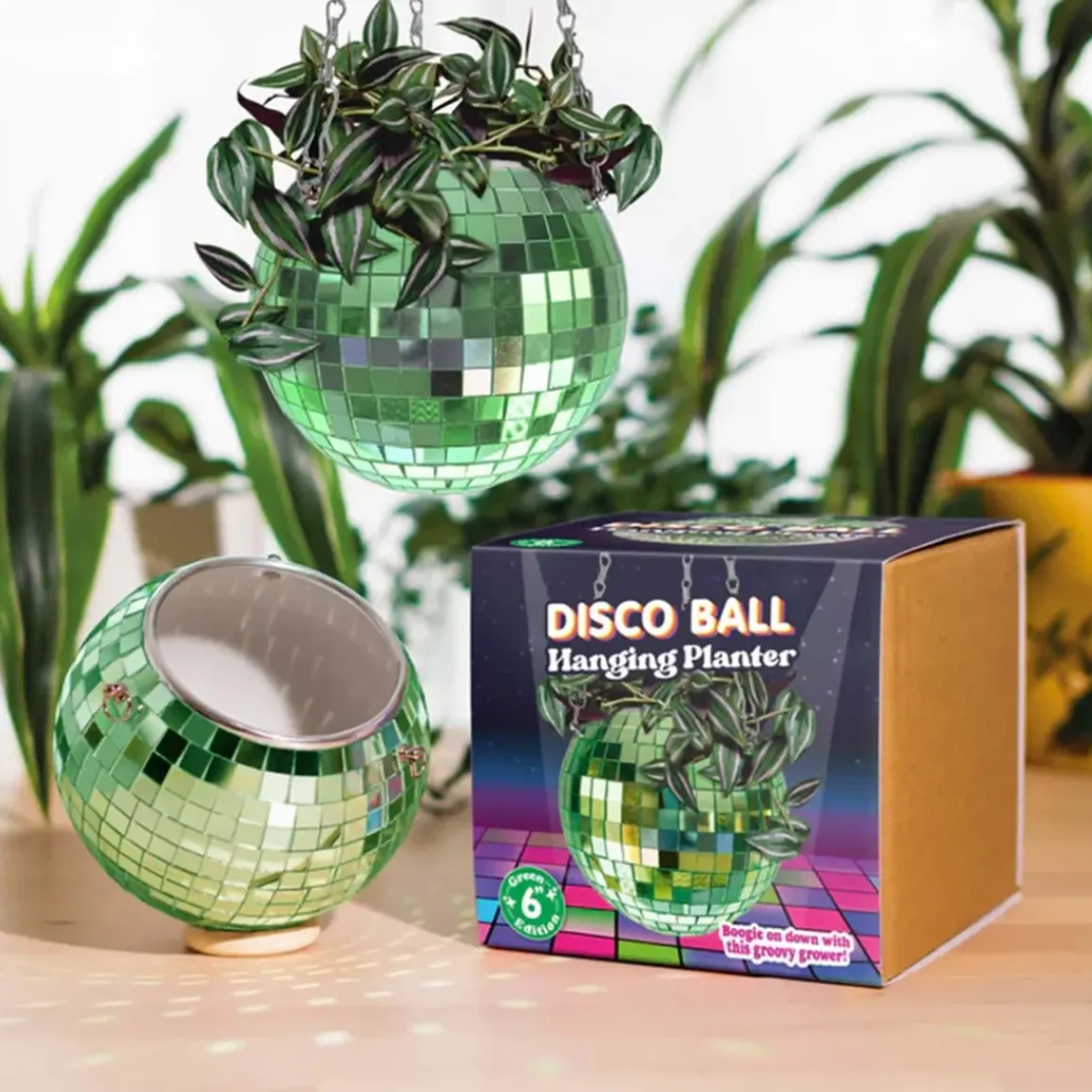 Jardinière suspendue Disco Ball - Vert