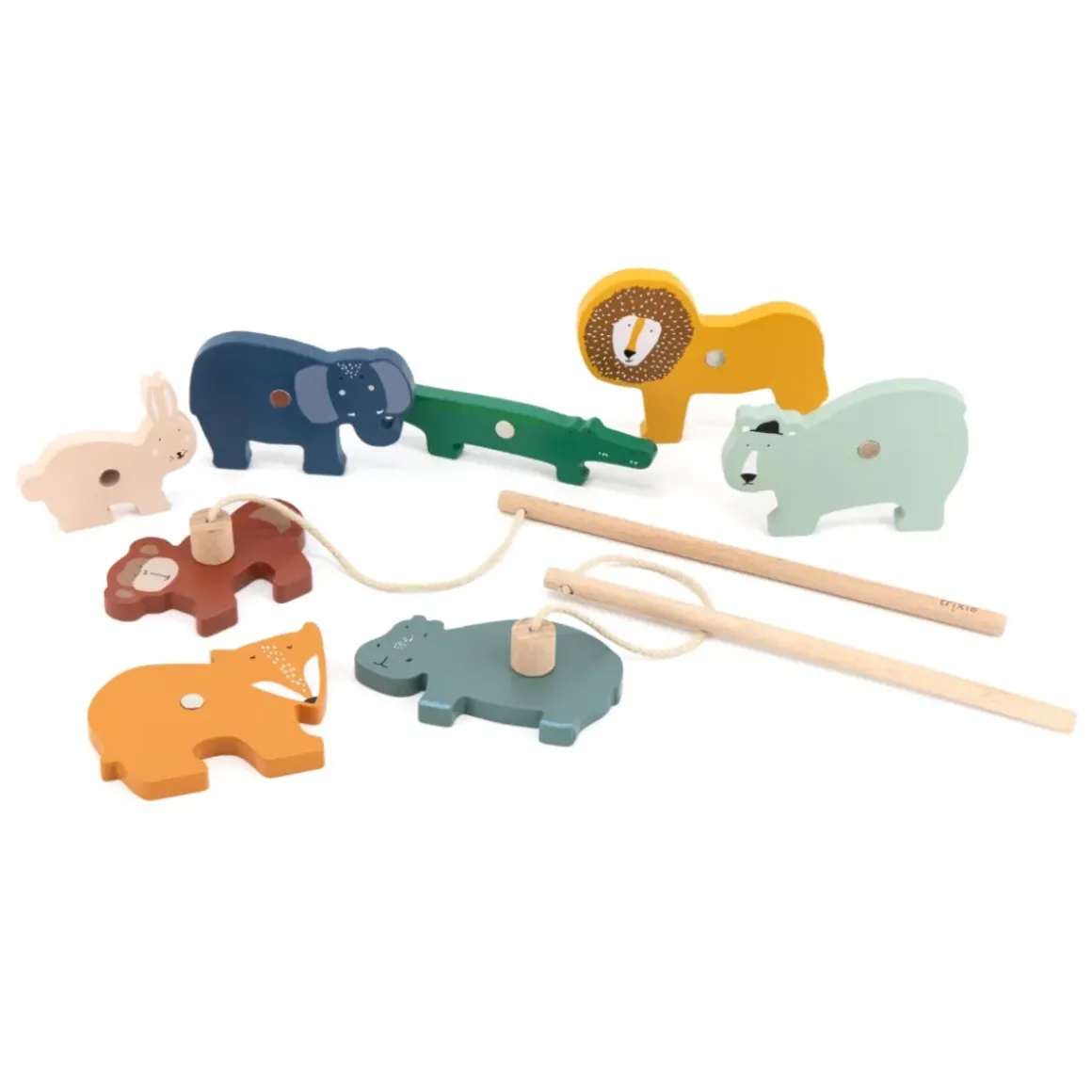 Jeu de pêche Animaux en bois