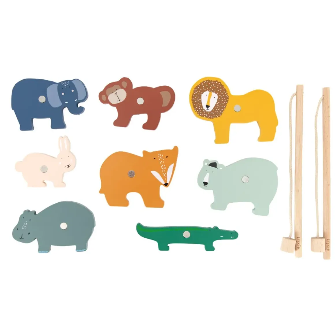 Jeu de pêche Animaux en bois