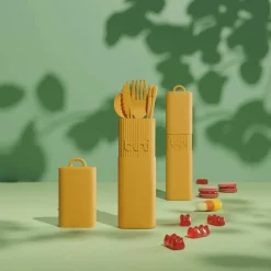 Kit de couverts réutilisables et nomades en matière biosourcée