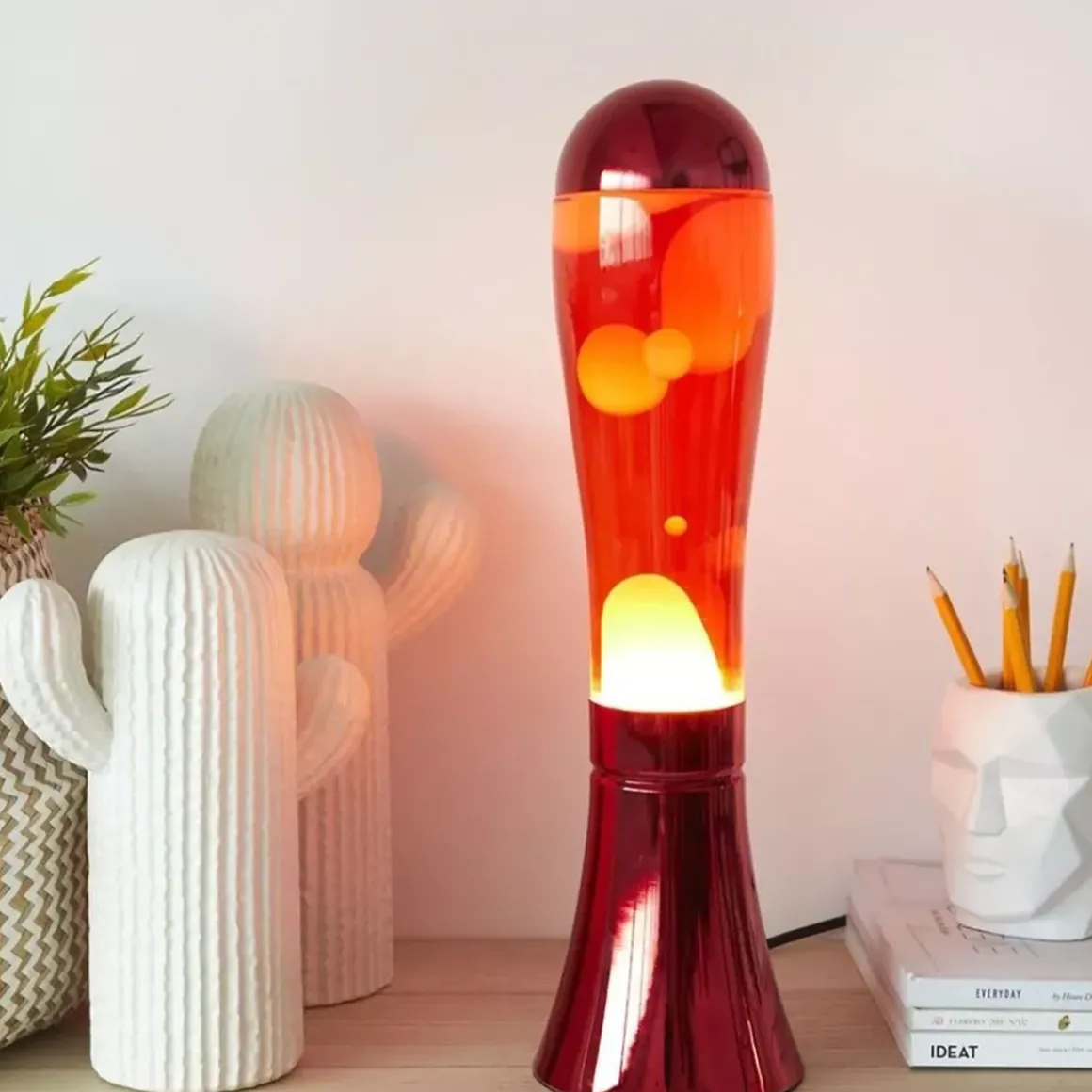 Lampe Lava Magma Rouge u0026 Aluminium