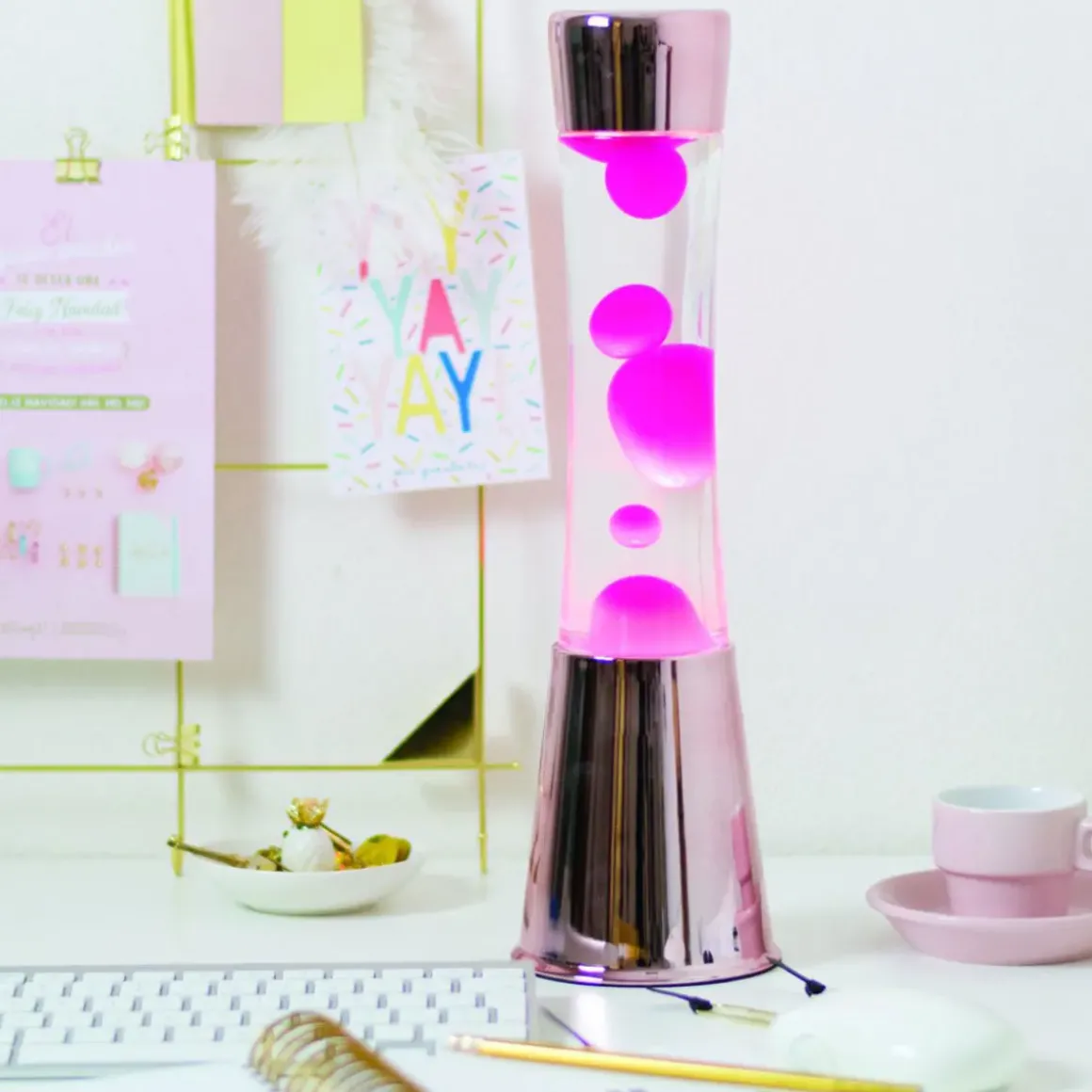Lampe à lave - Or / Rose