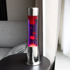 Lampe à lave - Rouge / Violet / Argent