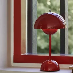 Lampe à poser Flowerpot VP9 Sans fil - Rouge Vermillion