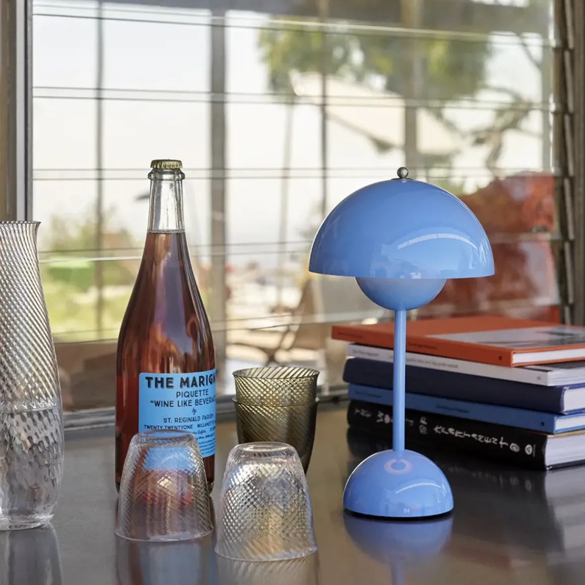 Lampe à poser Flowerpot VP9 Sans fil - Bleu swim