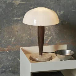 Lampe à poser Herman SHY3 - Noyer u0026 Marbre Crème