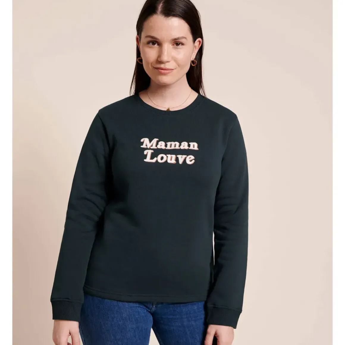 Le Sweat Maman Louve - Charbon