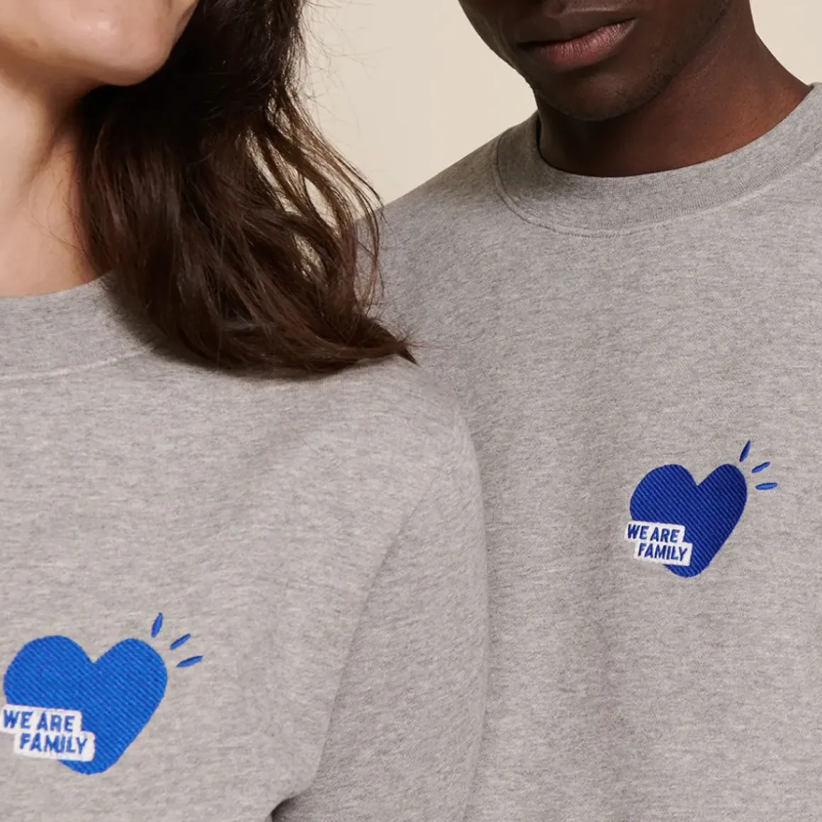 Le Sweat We Are Family Femme - Gris