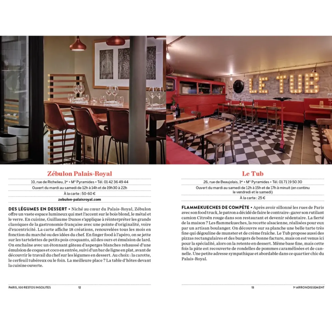 Livre Paris 100 Restos Insolites