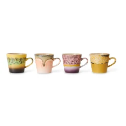 Lot de 4 Tasses à Café Americans Radiant 70's - 11,5 cm x 8,5 cm