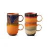 Lot de 4 Tasses à Cafe Brésil en Céramique 70'S - 10.8 x 7.5 x 8 cm