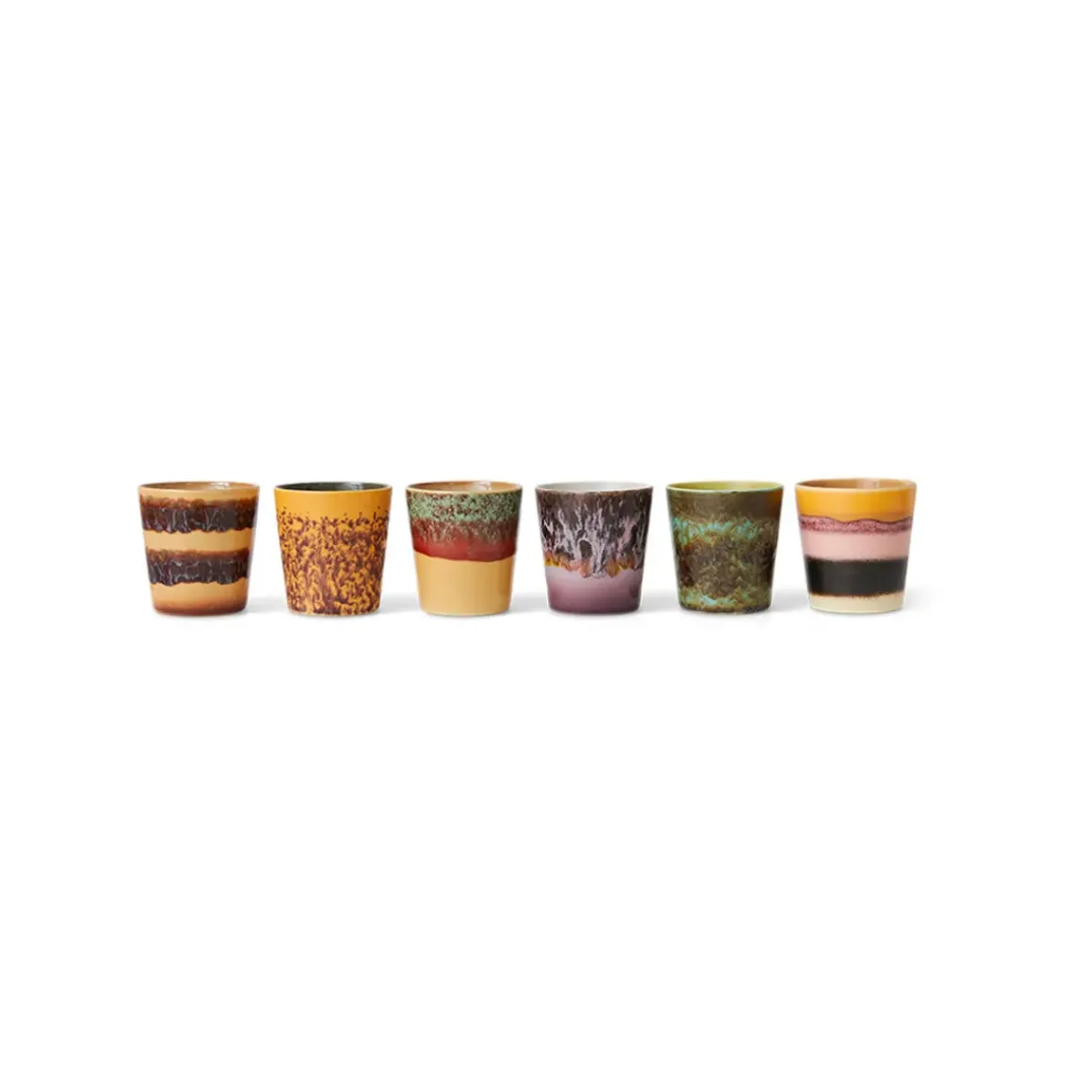 Lot de 6 Tasses à Café Valley 70's - Ø 7,5 cm