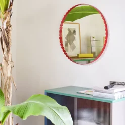 Miroir Arcs Rond - Ø 60 cm - Rouge