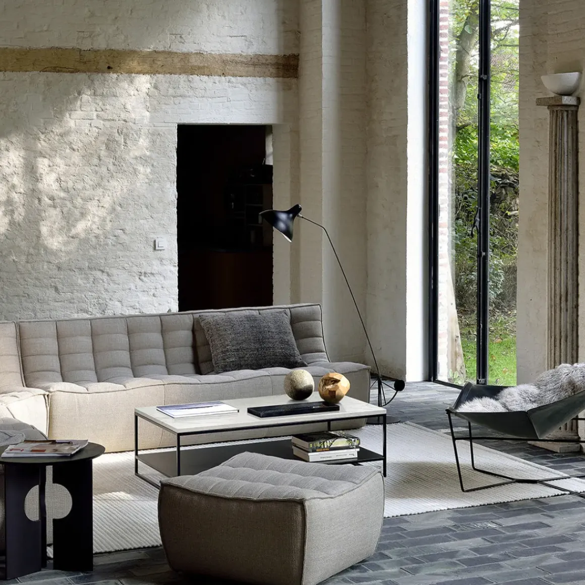 Module d'angle arrondi canapé N701 - Beige