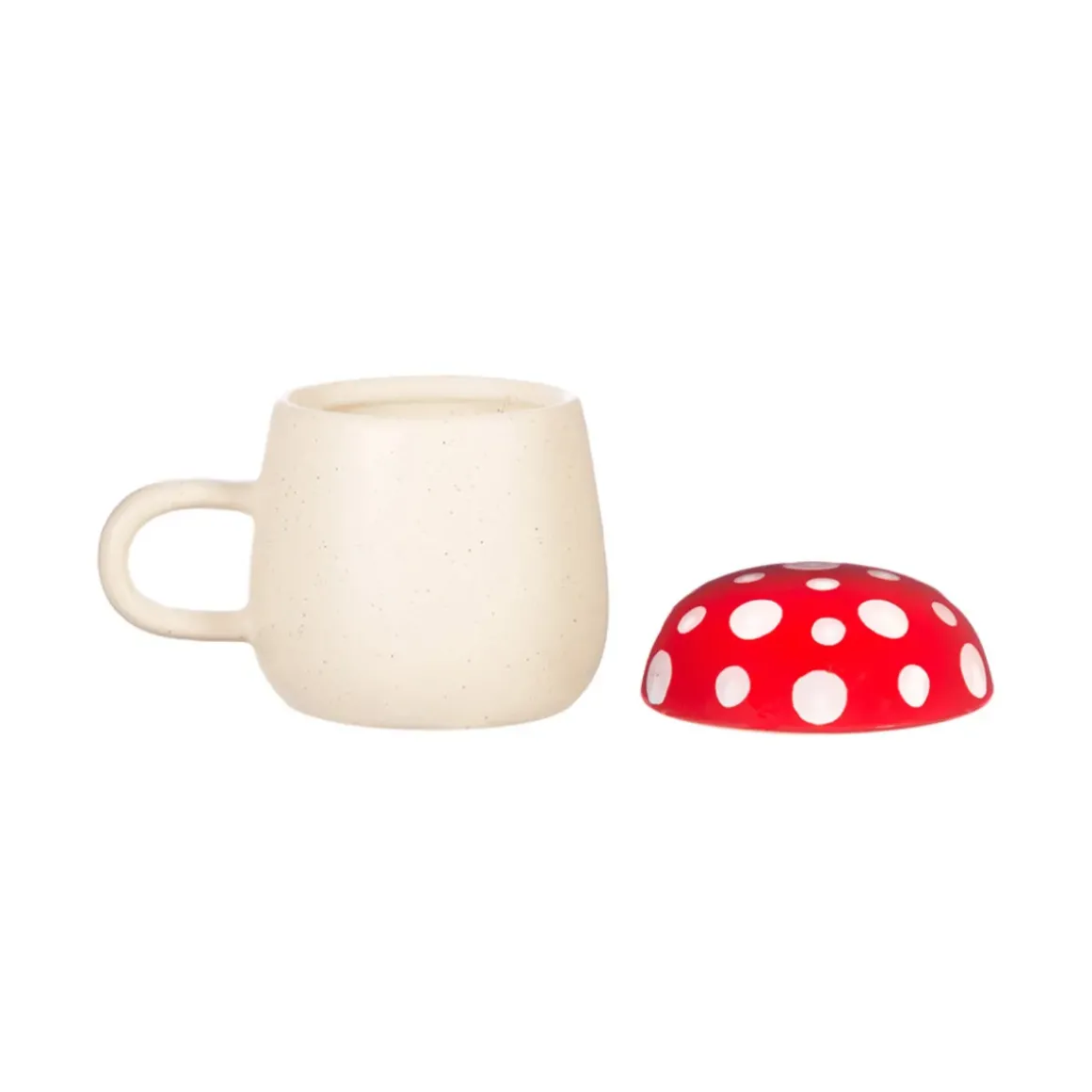 Mug Champignon Avec Couvercle - Rouge