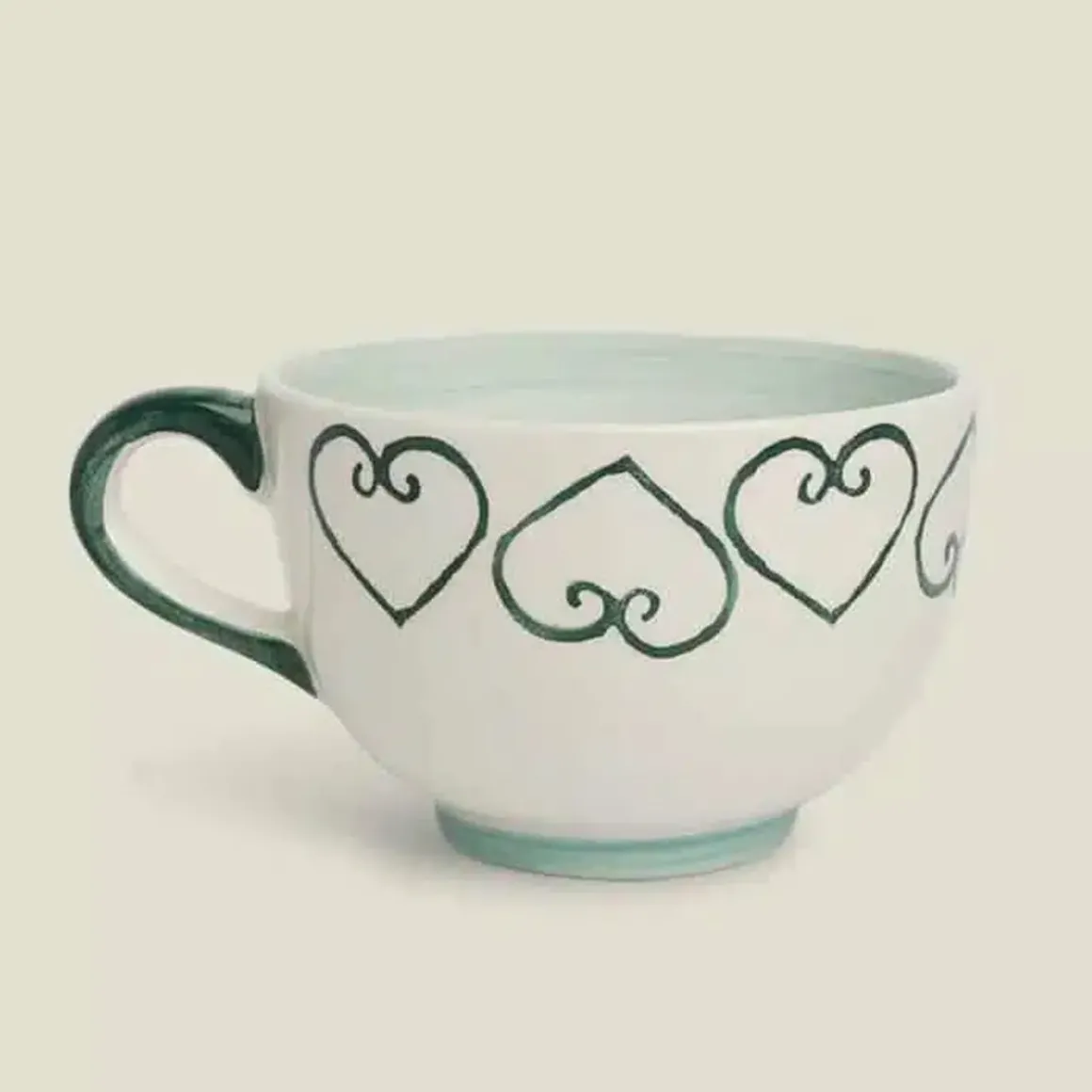 Mug Feel l'amour - Vert/Baby Blue - Ø 16 x 8 cm