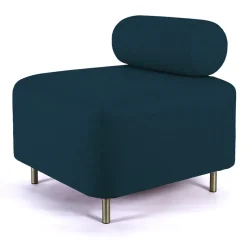 Ottoman Bovari Tissu Bleu Paon Nobilia 77
