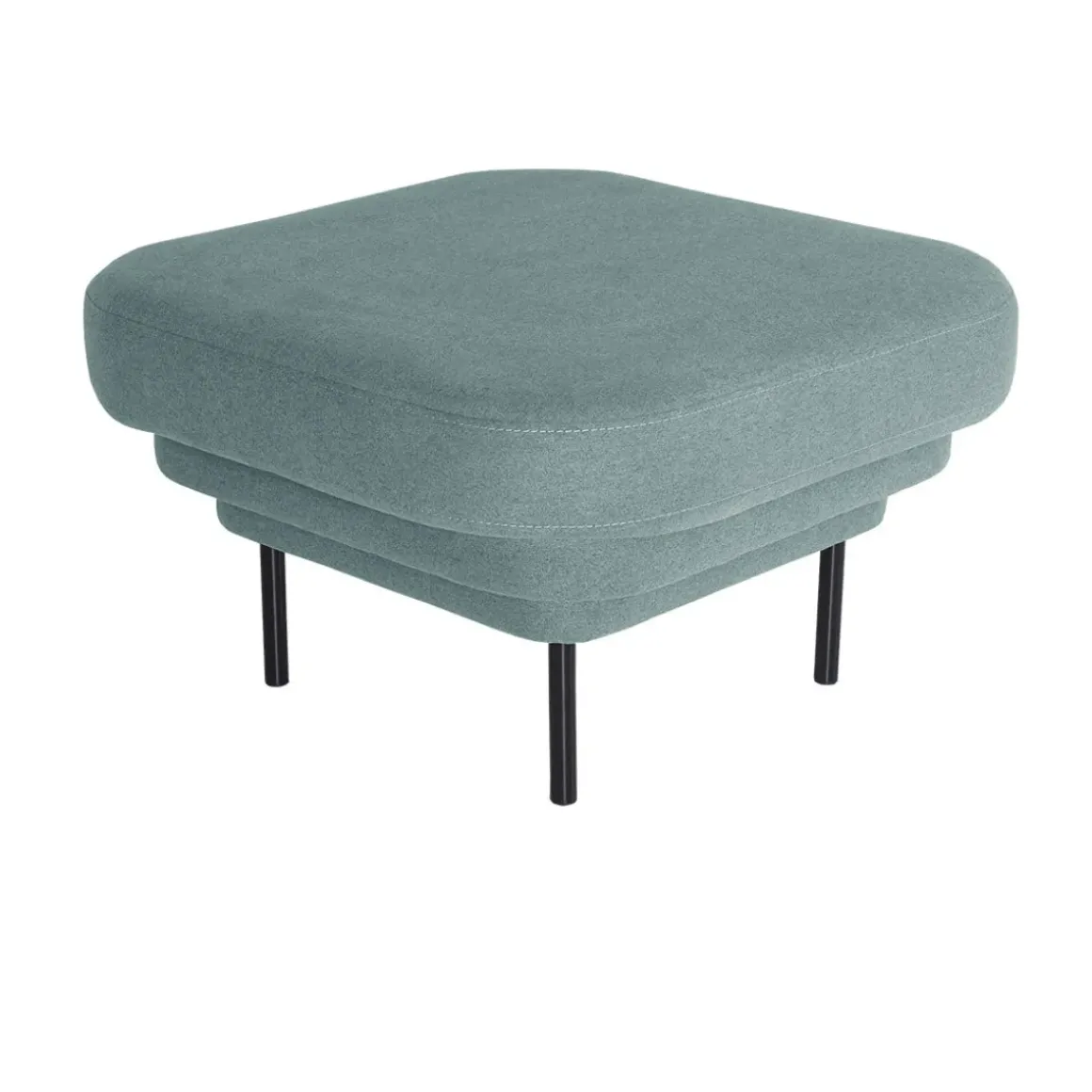 Ottoman Cornice tissu bleu u0026 métal noir