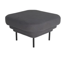 Ottoman Cornice tissu - Gris u0026 métal noir