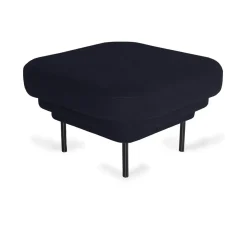 Ottoman Cornice velours - Bleu nuit u0026 métal noir