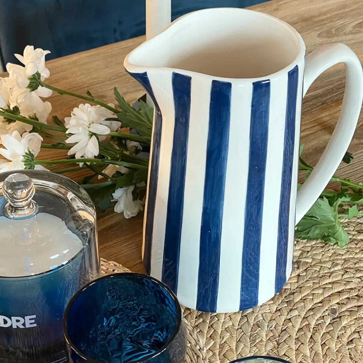 Pichet Rayure Bleu