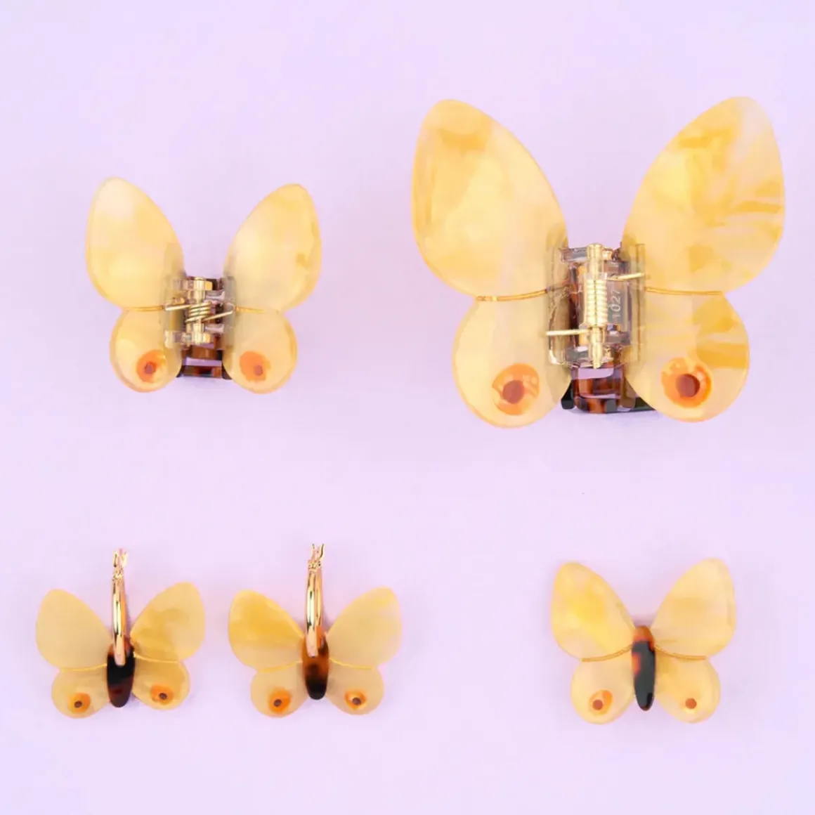 Pince à Cheveux Papillon - Jaune